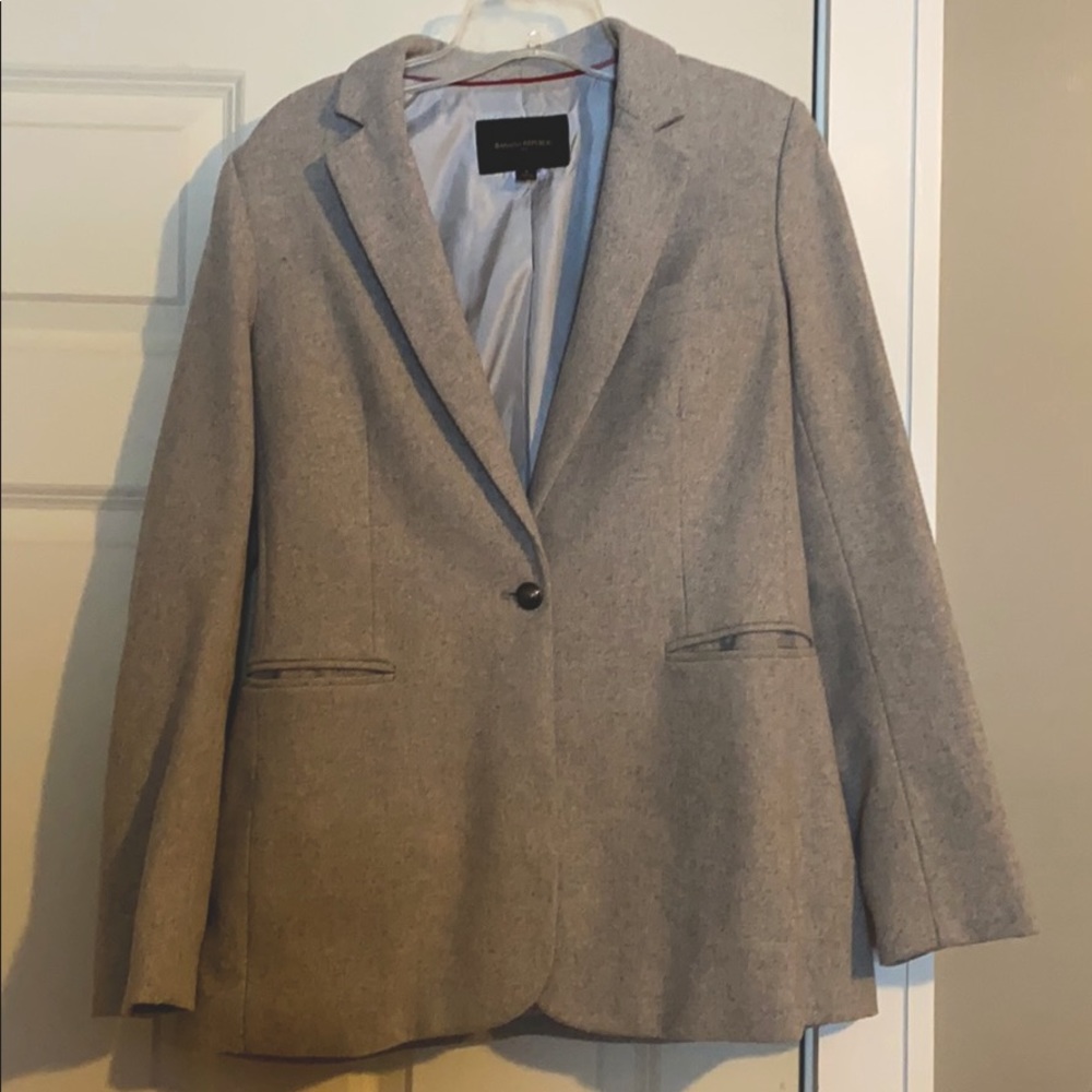 Banana Republic Wool Boyfriend Blazer - Gray